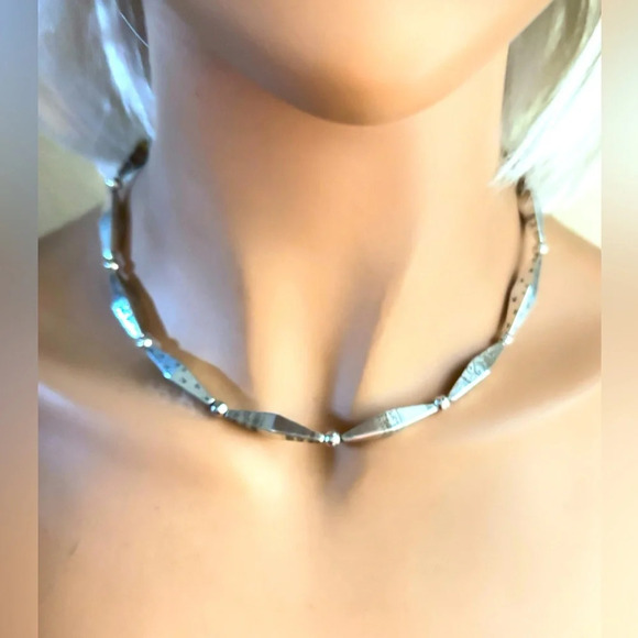 Brighton Silver Tone Scrolled Lanyard & Geometric Link Necklace 80.9g - Picture 4 of 7